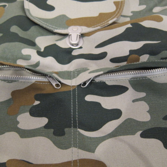 Women Backpack Baggu Camouflage Cotton Canvas Hands-Free Play Work Travel Bag - Picture 7 of 8